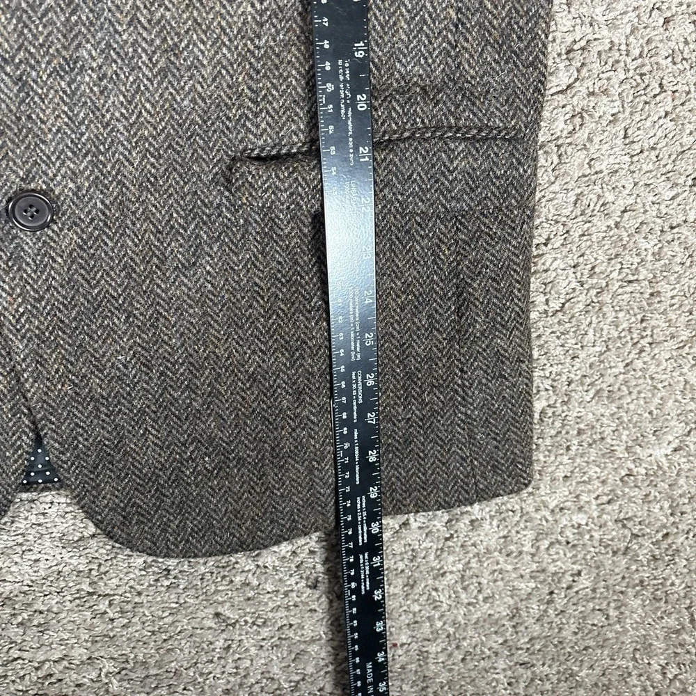ASOS X Harris Tweed 42R 36x30 Suit Two Piece Brown Herringbone Tweed Old Money